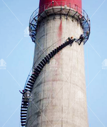 南京水泥烟囱安装旋转爬梯